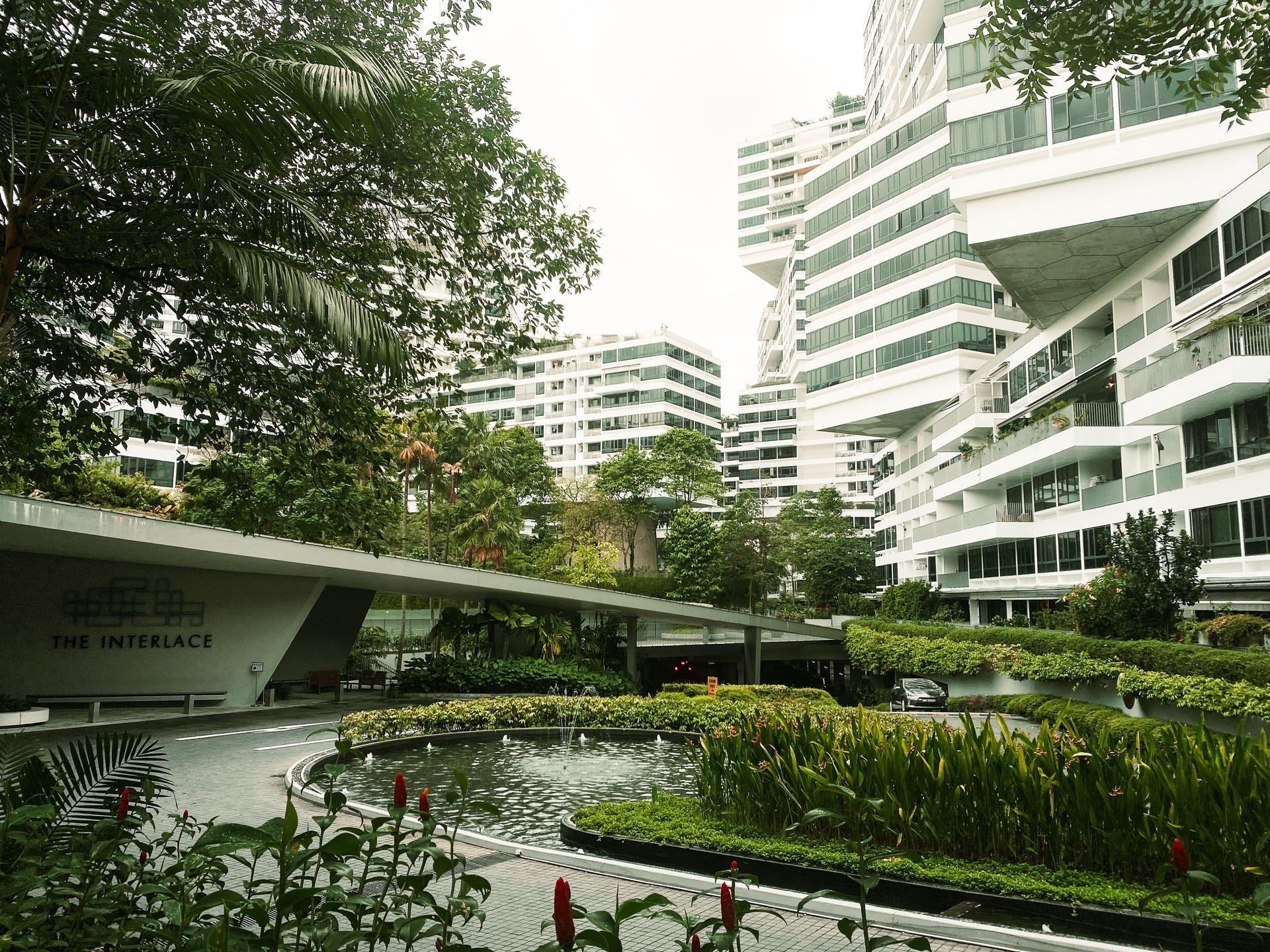 Sinngapore city, Singapore - 16th march, 2023: The Interlace Condominium in Singapore time-lapse panorama. Eco friendly and sustainable buildings Asia